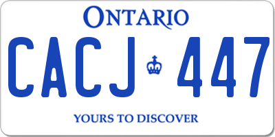 ON license plate CACJ447