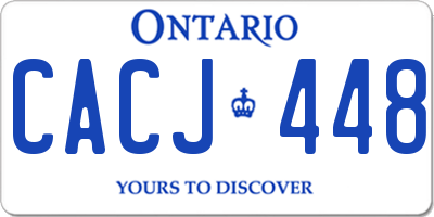 ON license plate CACJ448