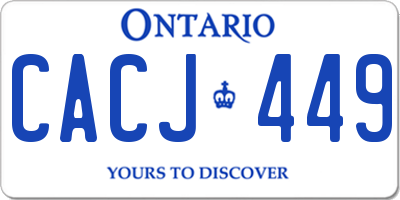 ON license plate CACJ449