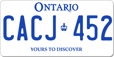 ON license plate CACJ452