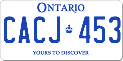 ON license plate CACJ453