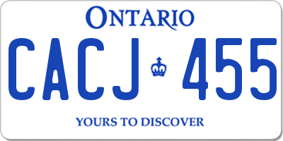 ON license plate CACJ455