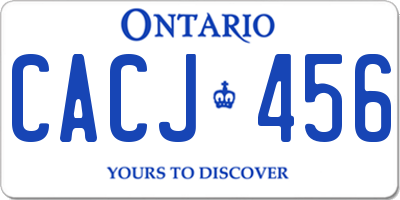 ON license plate CACJ456