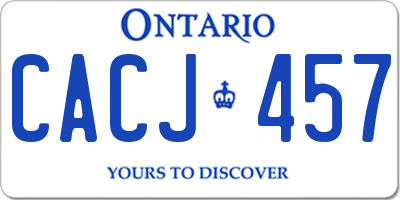 ON license plate CACJ457