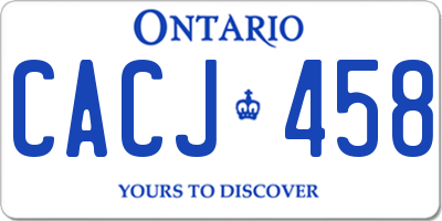 ON license plate CACJ458