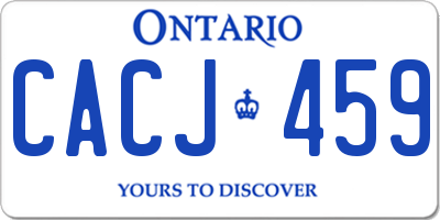 ON license plate CACJ459