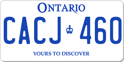 ON license plate CACJ460