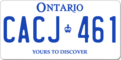 ON license plate CACJ461