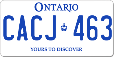 ON license plate CACJ463