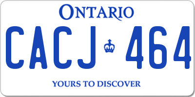 ON license plate CACJ464