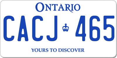 ON license plate CACJ465