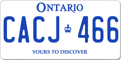 ON license plate CACJ466