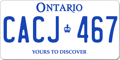 ON license plate CACJ467