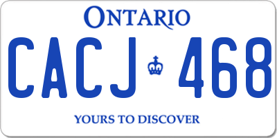 ON license plate CACJ468