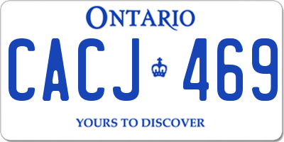 ON license plate CACJ469