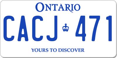 ON license plate CACJ471