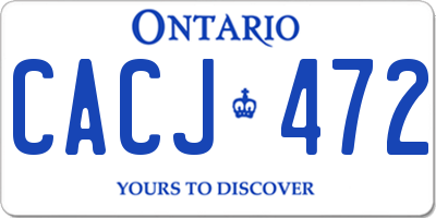 ON license plate CACJ472