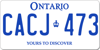 ON license plate CACJ473