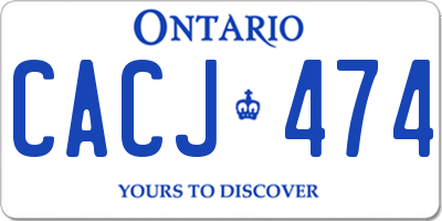 ON license plate CACJ474