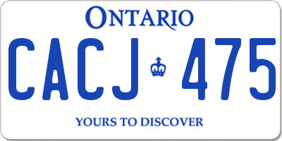 ON license plate CACJ475