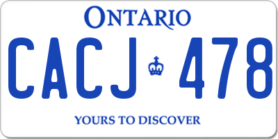 ON license plate CACJ478