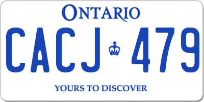 ON license plate CACJ479