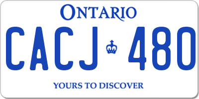 ON license plate CACJ480