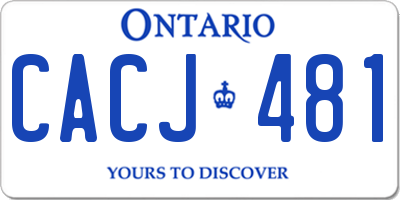 ON license plate CACJ481