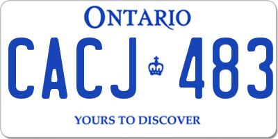 ON license plate CACJ483