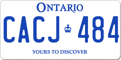 ON license plate CACJ484