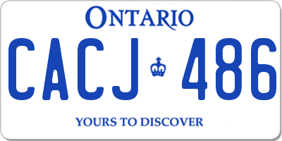 ON license plate CACJ486