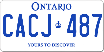 ON license plate CACJ487