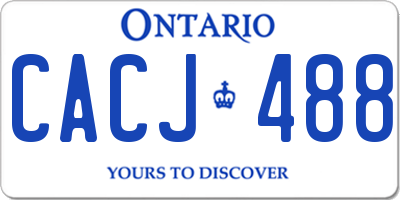 ON license plate CACJ488