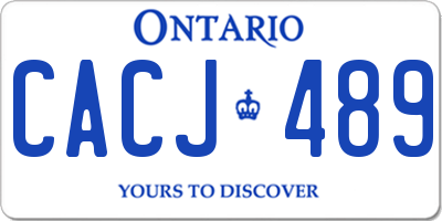 ON license plate CACJ489