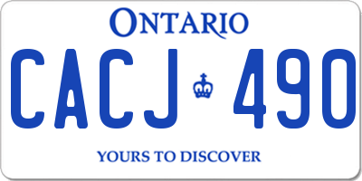 ON license plate CACJ490