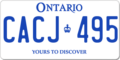 ON license plate CACJ495