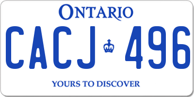 ON license plate CACJ496