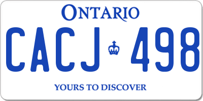 ON license plate CACJ498