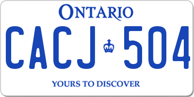 ON license plate CACJ504