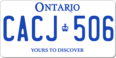 ON license plate CACJ506