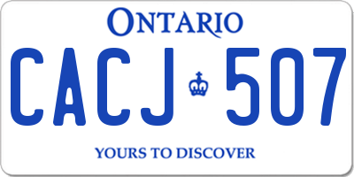 ON license plate CACJ507