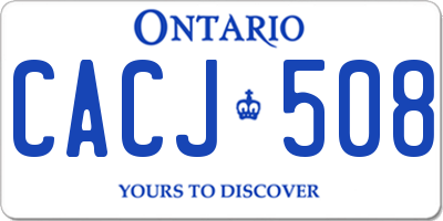 ON license plate CACJ508