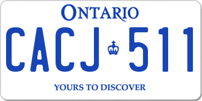 ON license plate CACJ511