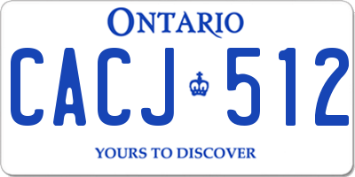 ON license plate CACJ512