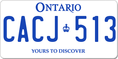 ON license plate CACJ513