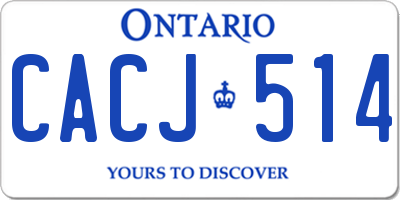 ON license plate CACJ514