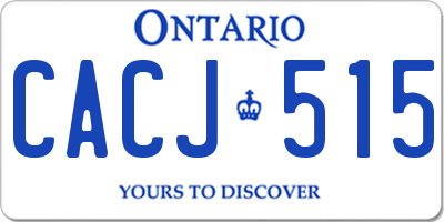 ON license plate CACJ515