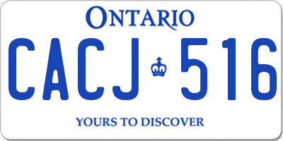 ON license plate CACJ516