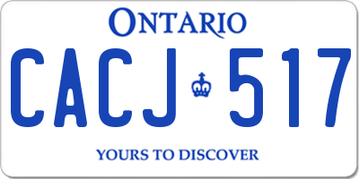 ON license plate CACJ517