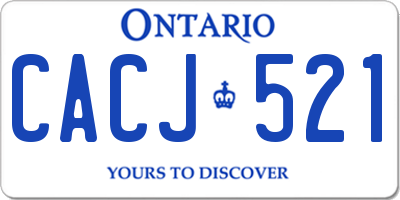 ON license plate CACJ521